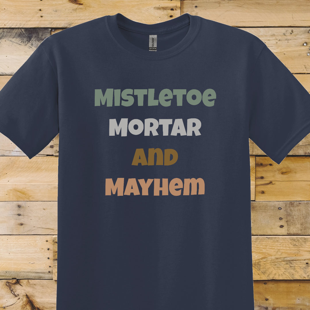 Navy t-shirt Mistletoe Mayhem