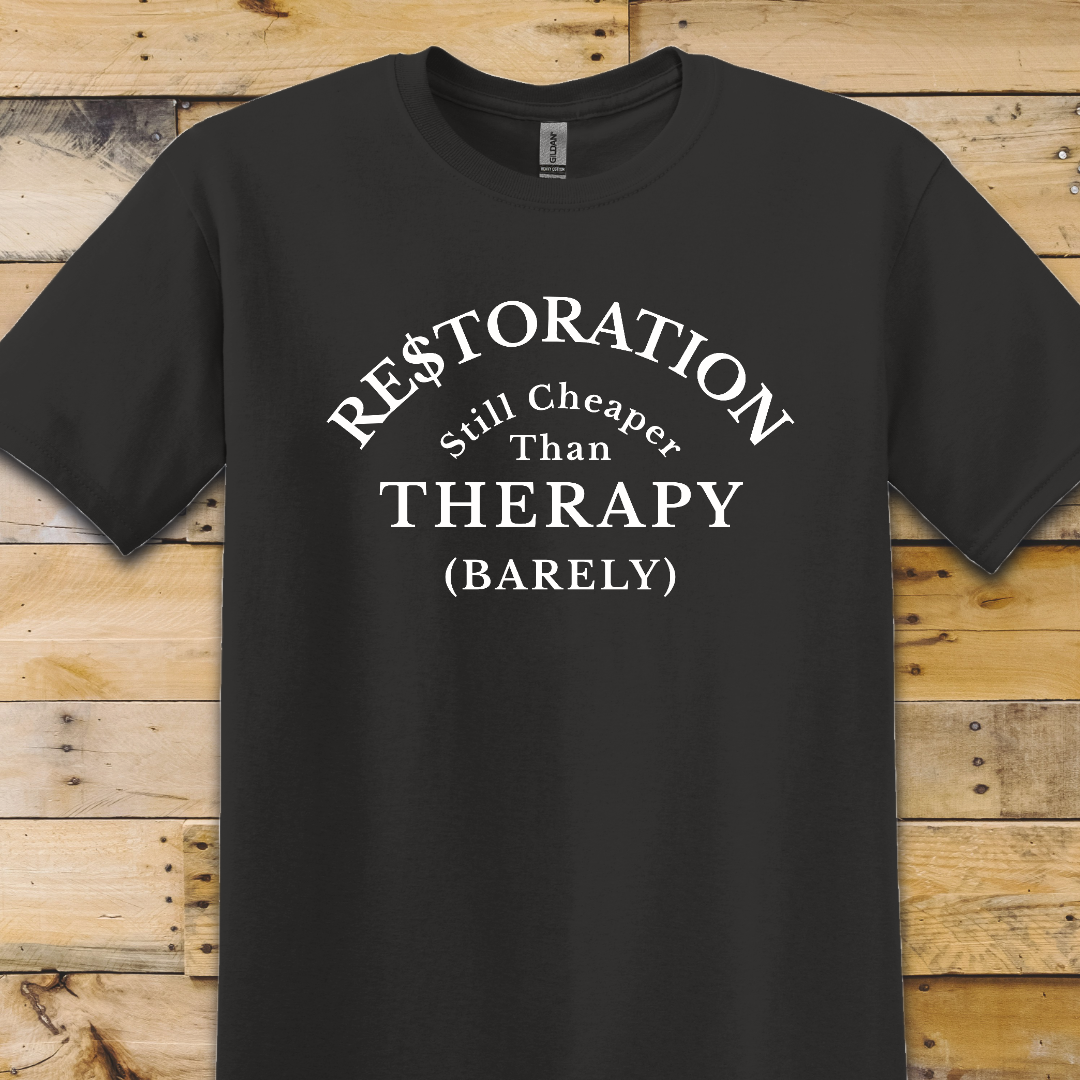 Black t-shirt Cheaper Than Therapy