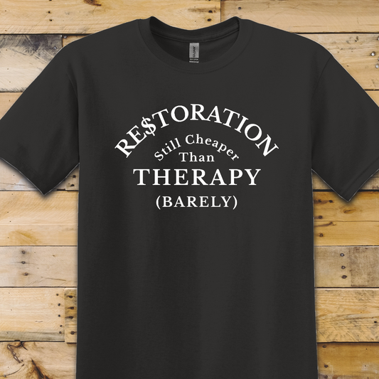 Black t-shirt Cheaper Than Therapy
