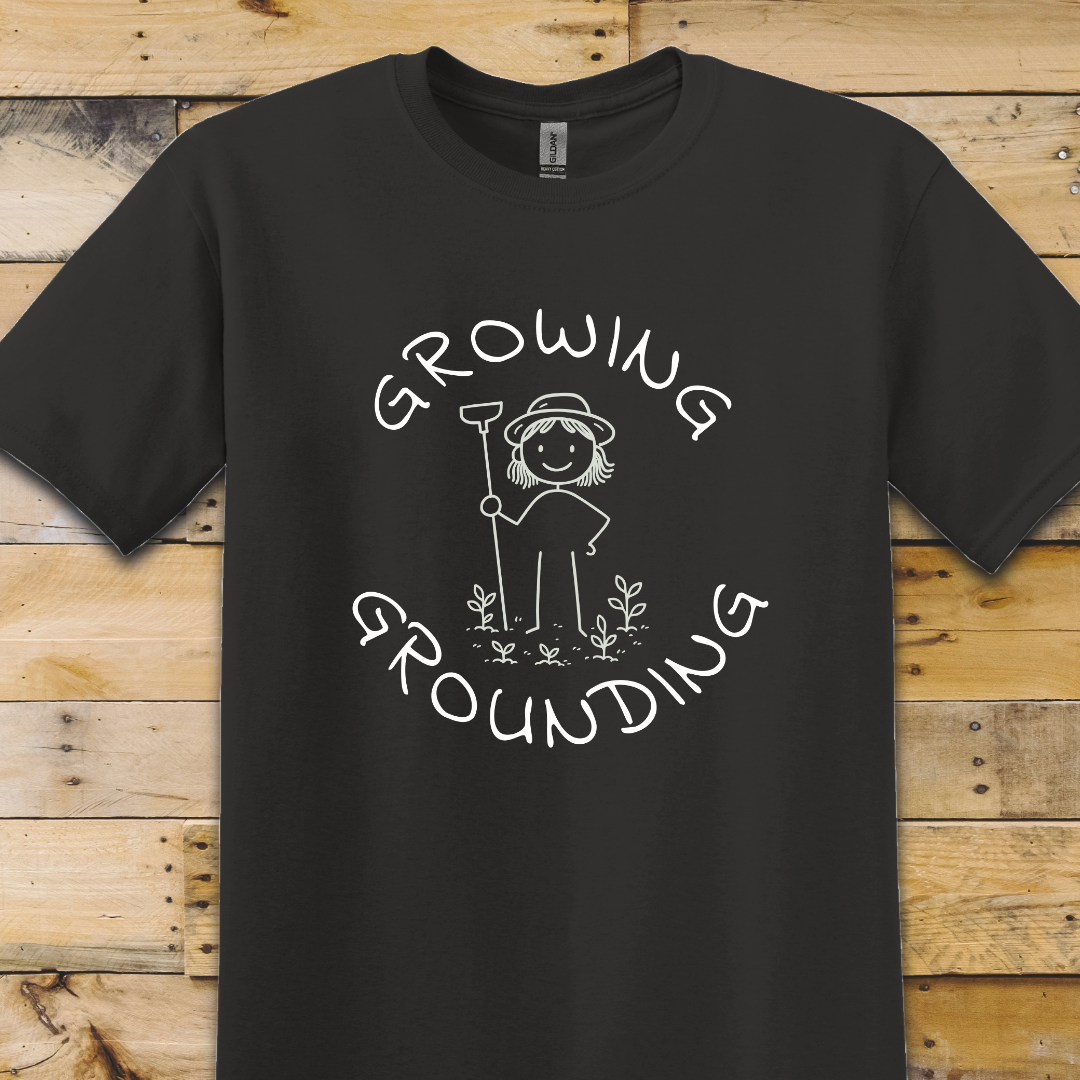 Black t-shirt Growing Grounding