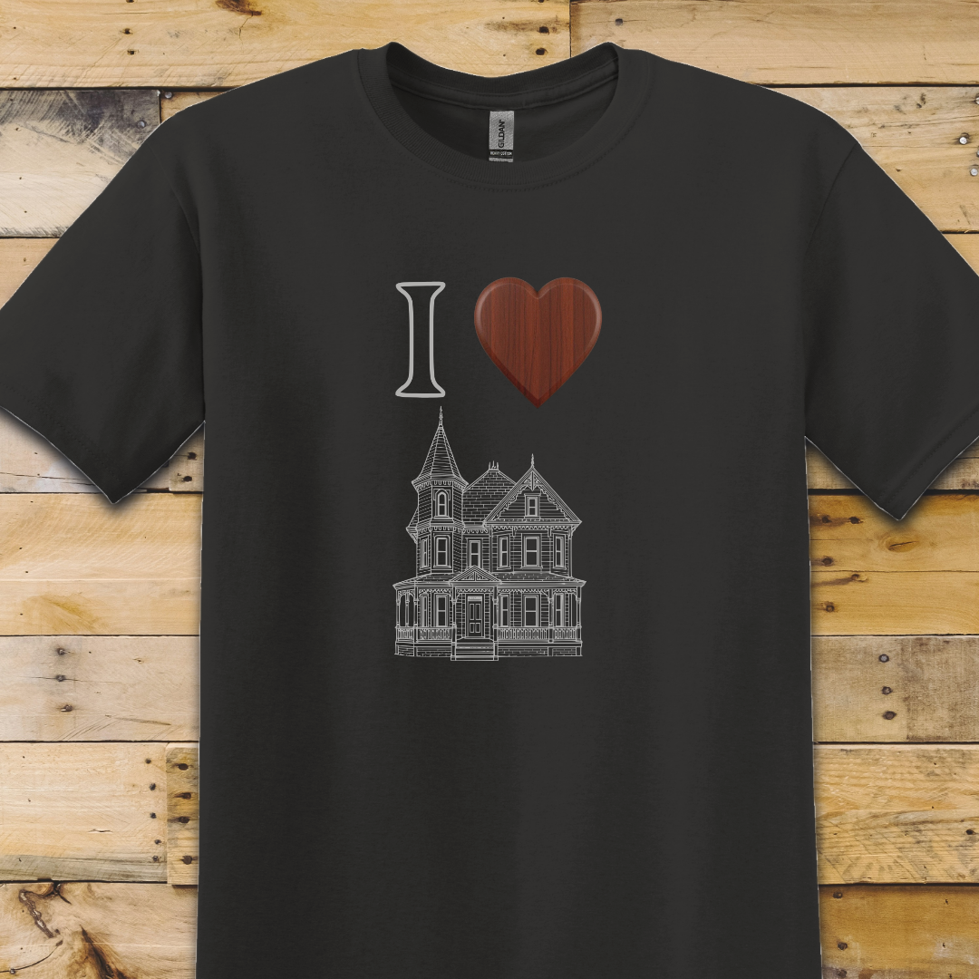 Black t-shirt I Heart Victorian-Wood