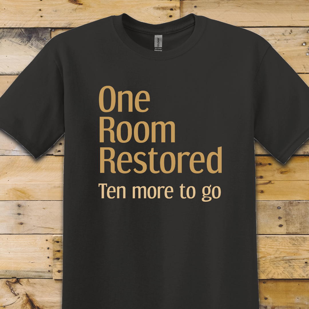 Black t-shirt One Room Restored