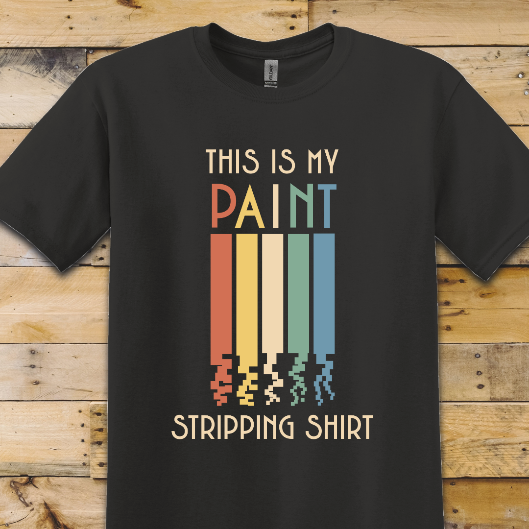 Black t-shirt Paint Stripping