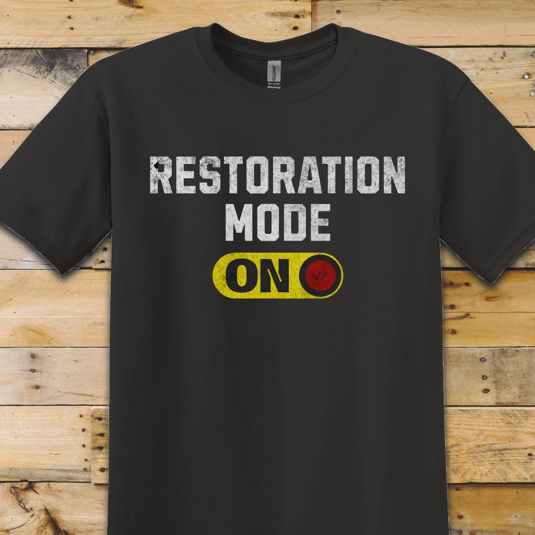 Black t-shirt Restoration Mode ON