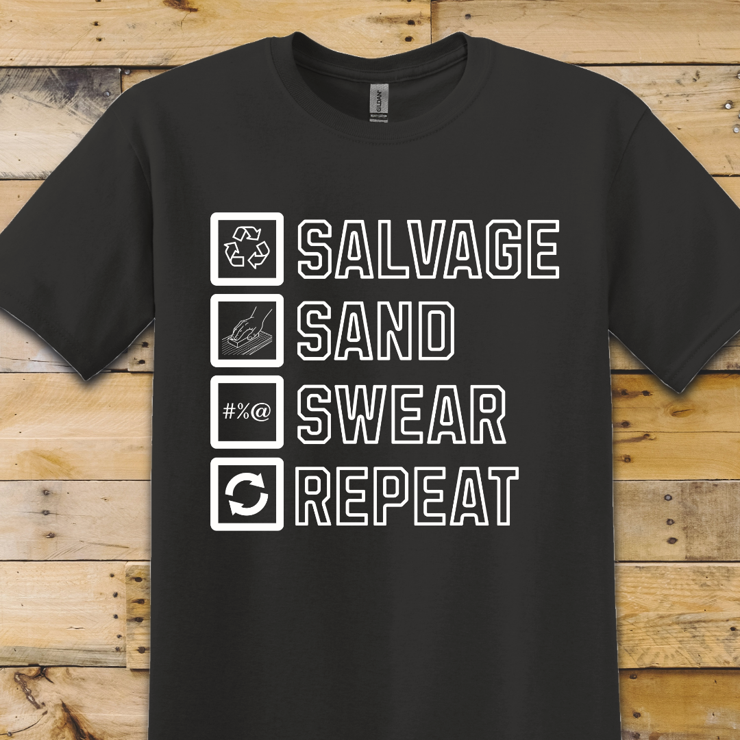 Black t-shirt Salvage Sand Swear Repeat