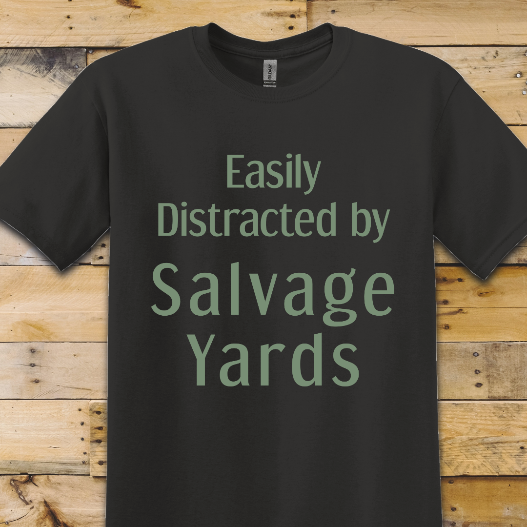 Black t-shirt Salvage Yards Distracted