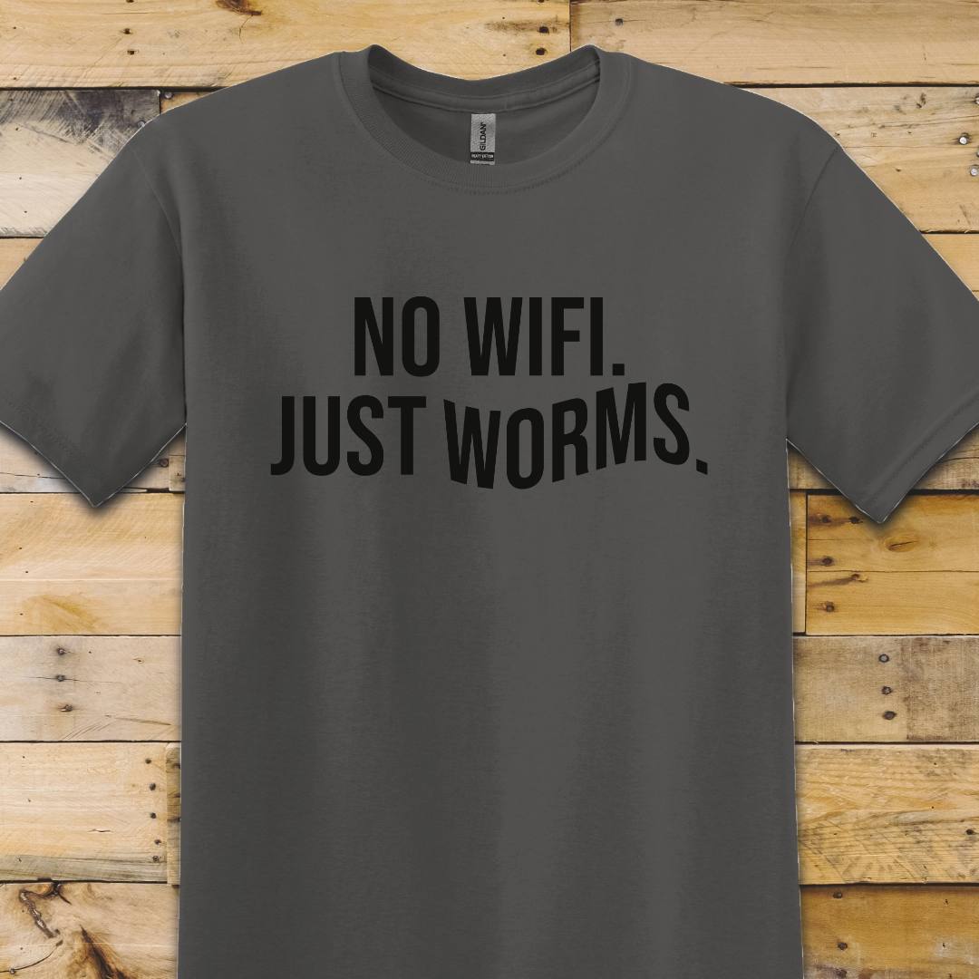 Charcoal Grey t-shirt Just Worms