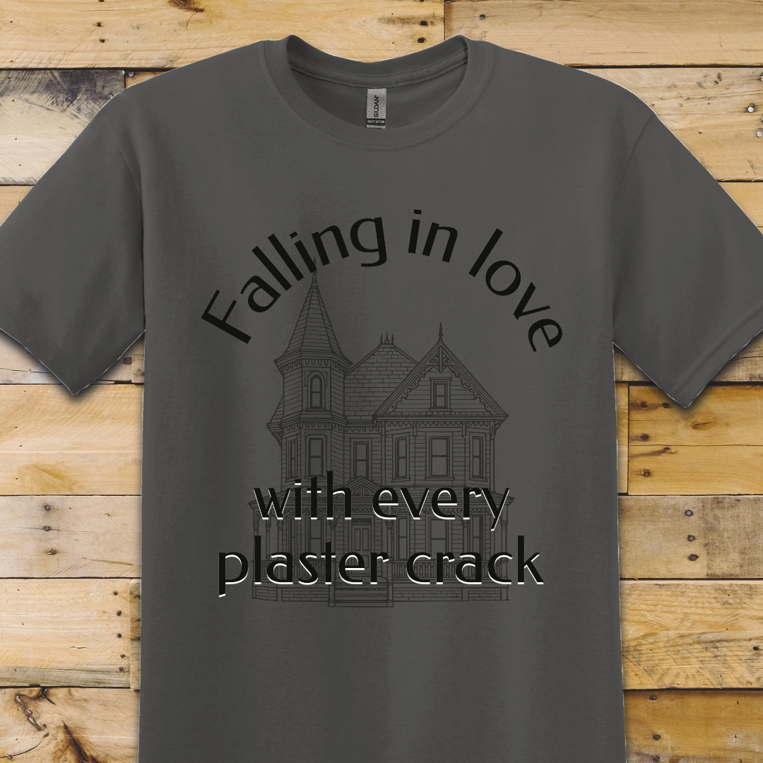 Charcoal Grey t-shirt Love Every Plaster Crack