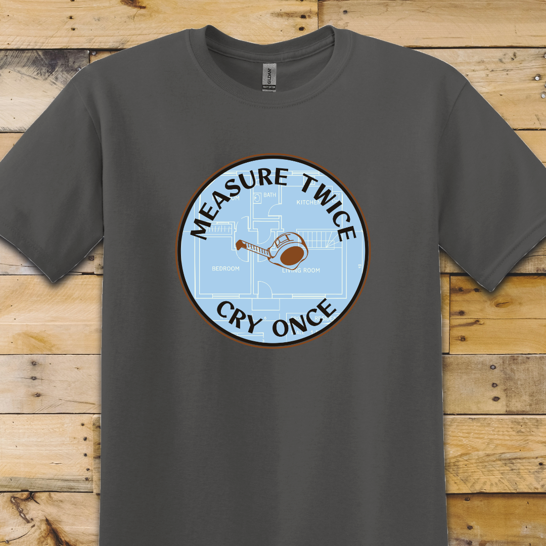Charcoal Grey t-shirt Measure-Cry