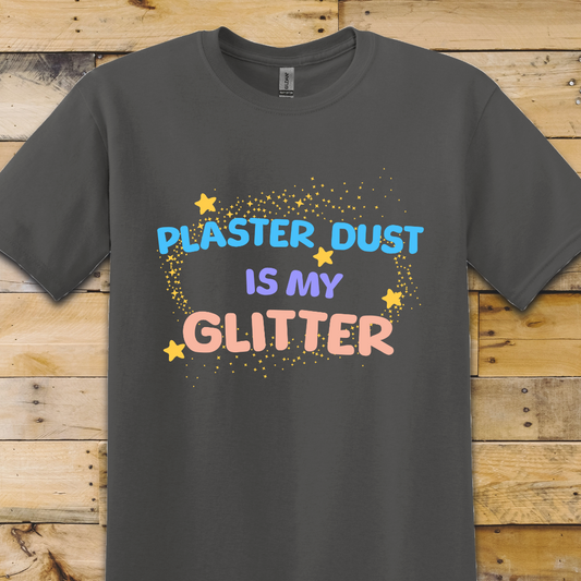 Charcoal Grey t-shirt Plaster Dust Glitter