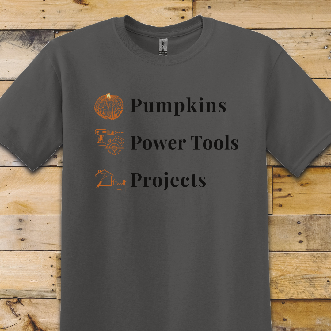 Charcoal Grey t-shirt Pumpkins Power Tools