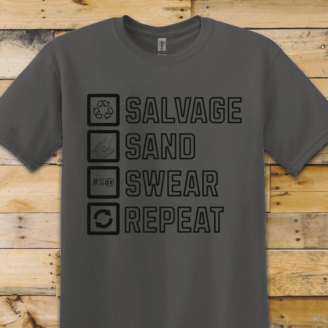 Charcoal Grey t-shirt Salvage Sand Swear Repeat