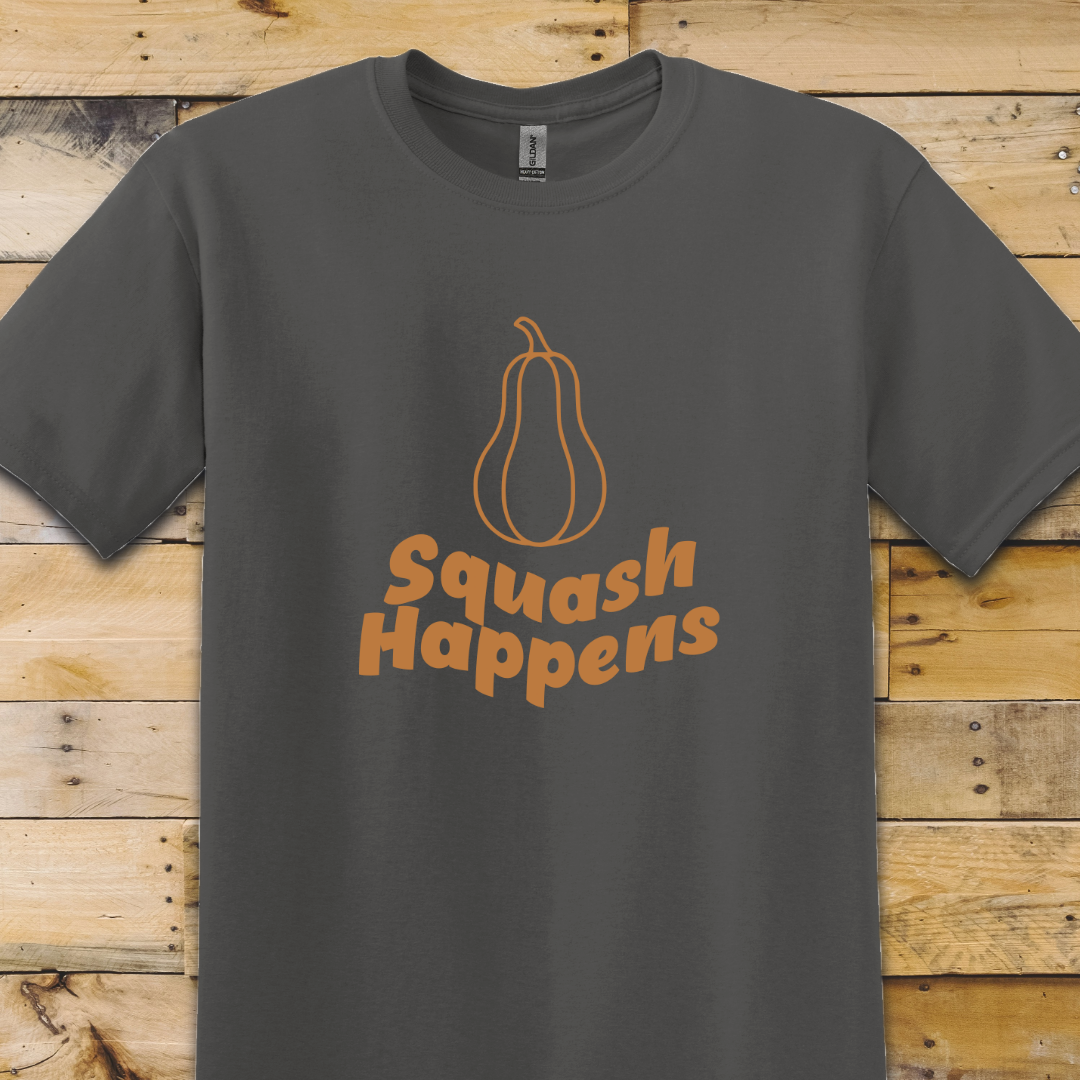 Charcoal Grey t-shirt Squash Happens