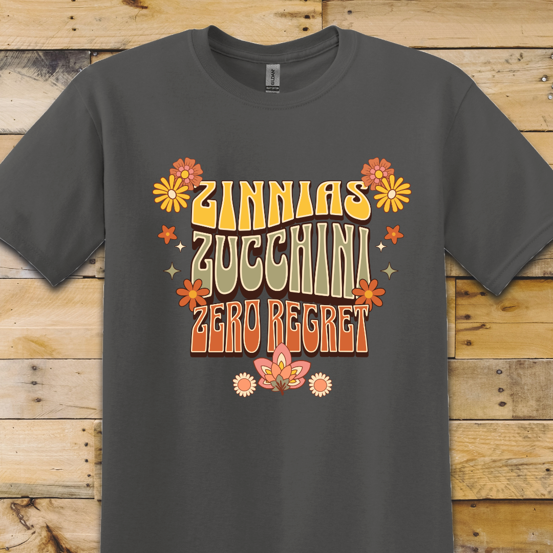 Charcoal Grey t-shirt Zero Regret